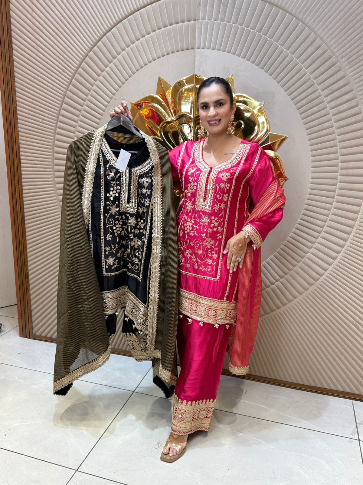 Stunning Suit With Heavy Neck Work PC2022