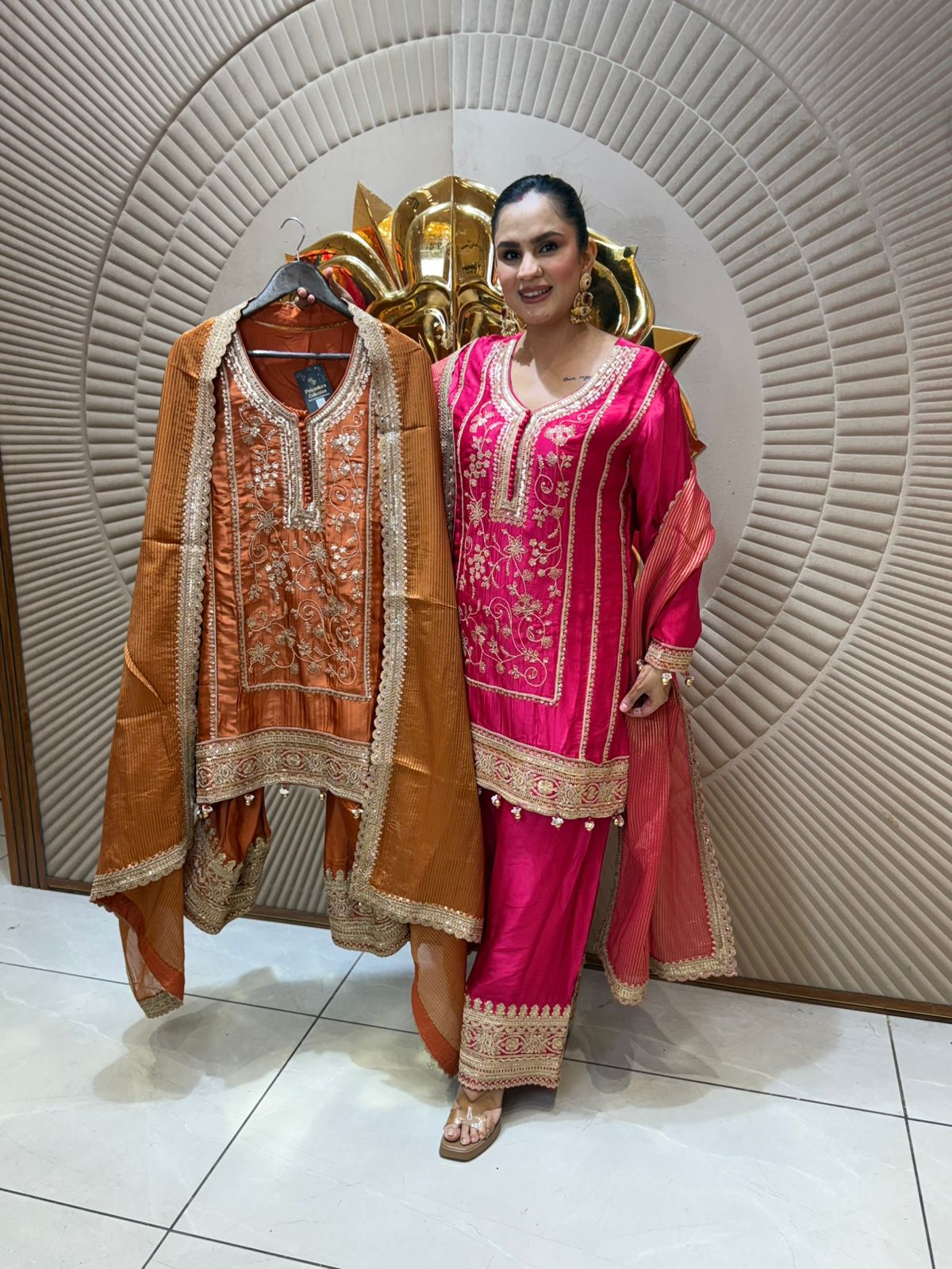 Stunning Suit With Heavy Neck Work PC2022