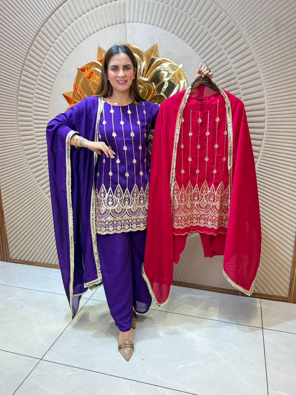 Elegant short Suit With Lace Work PC2032