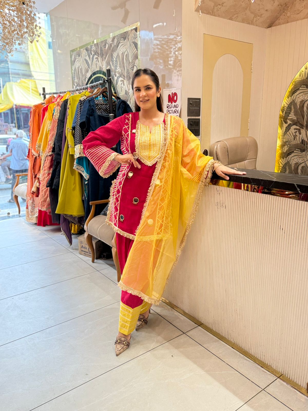 Beautiful Suit With Mirror Work PC2034