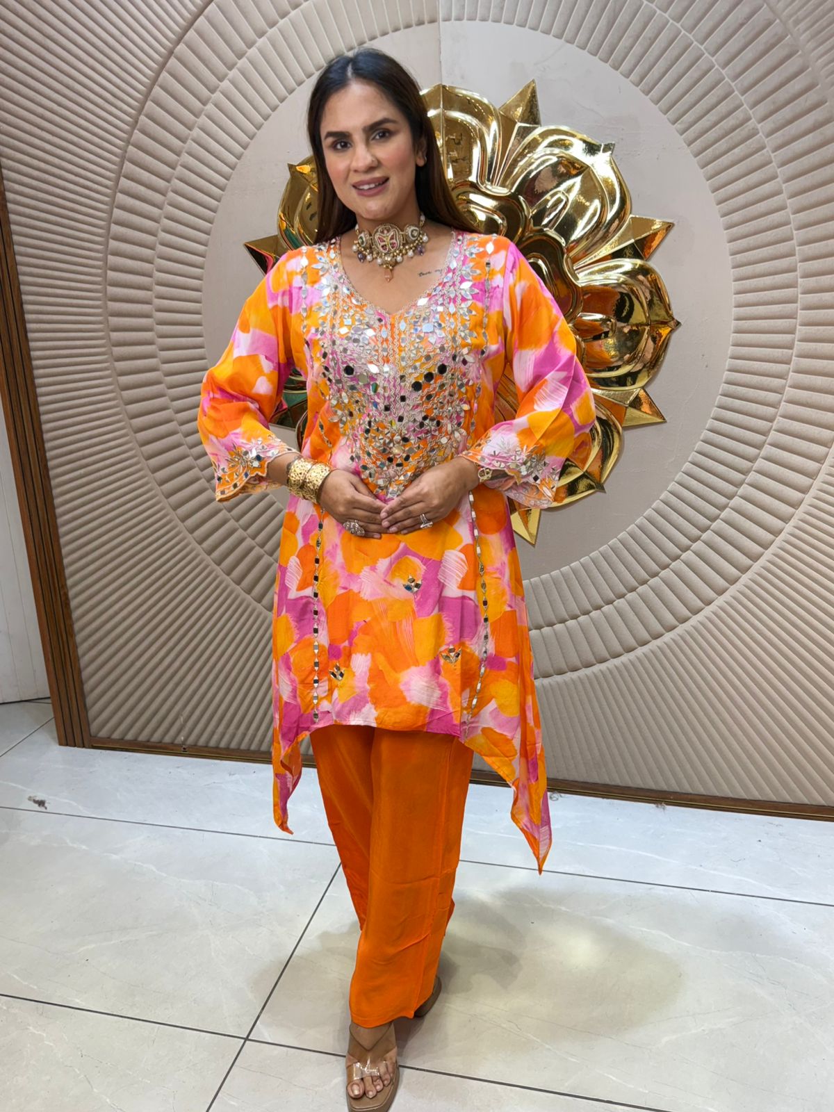 Beautiful Cordset With Mirror Work PC2052