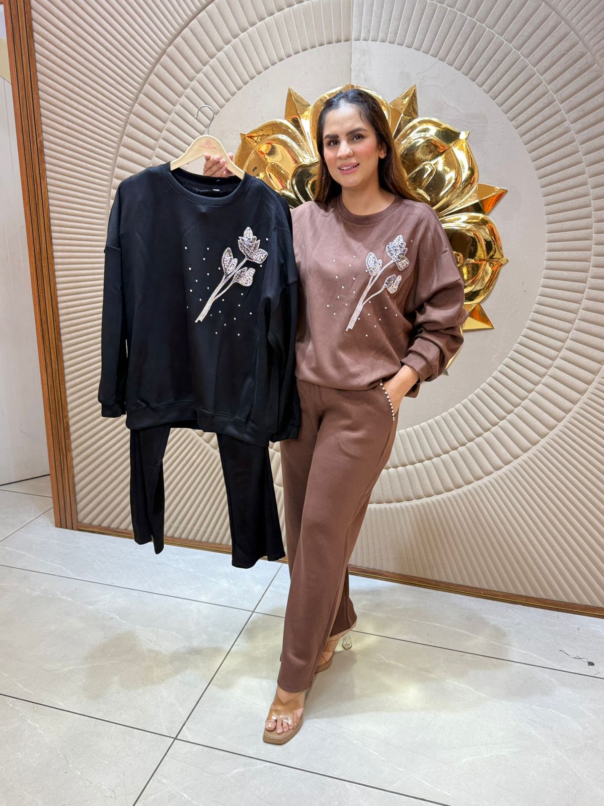 Stunning Winter Co-Ord Set With Stone Work PC2070