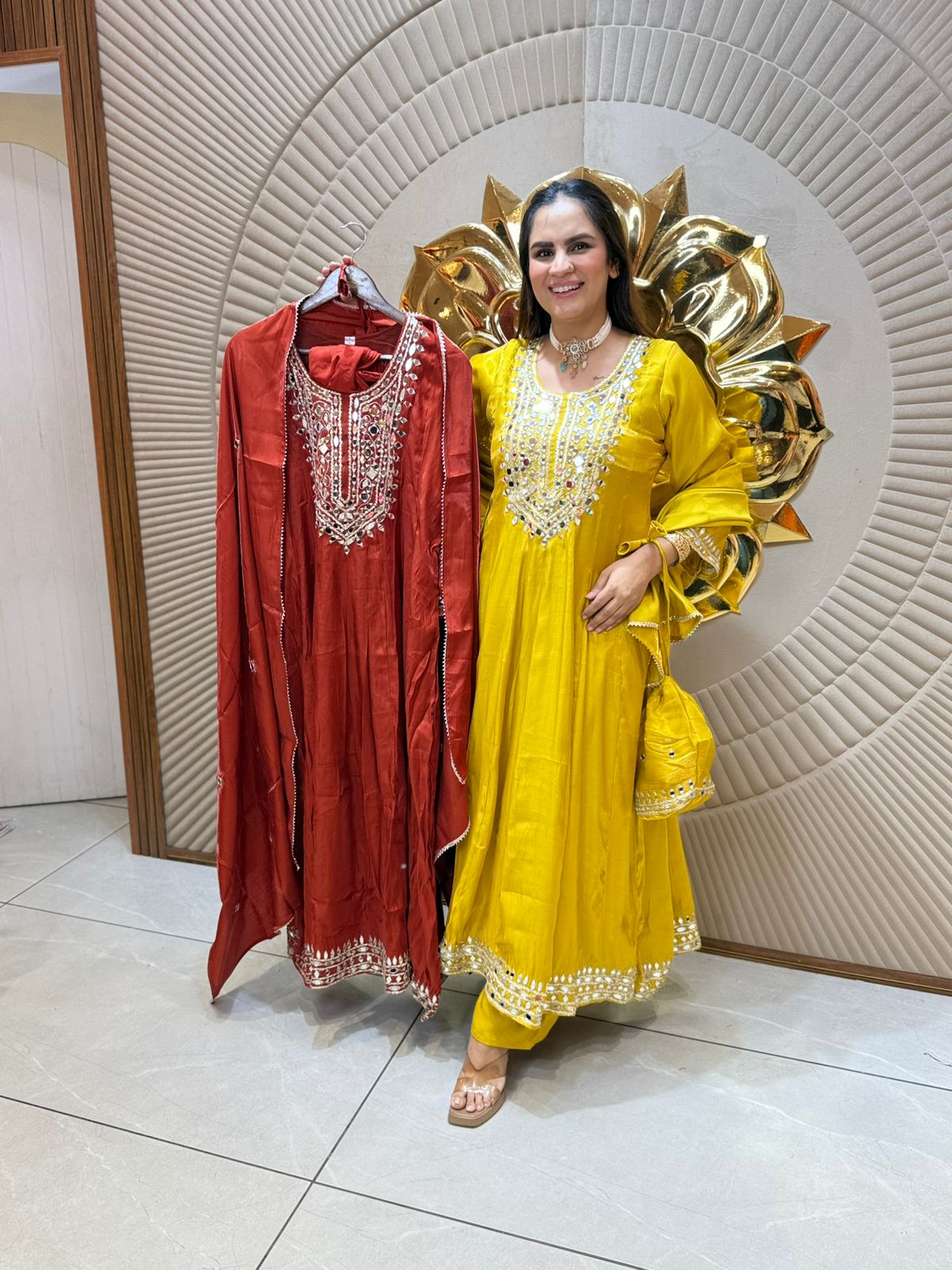 Stunning Long Suit With Potli PC2072