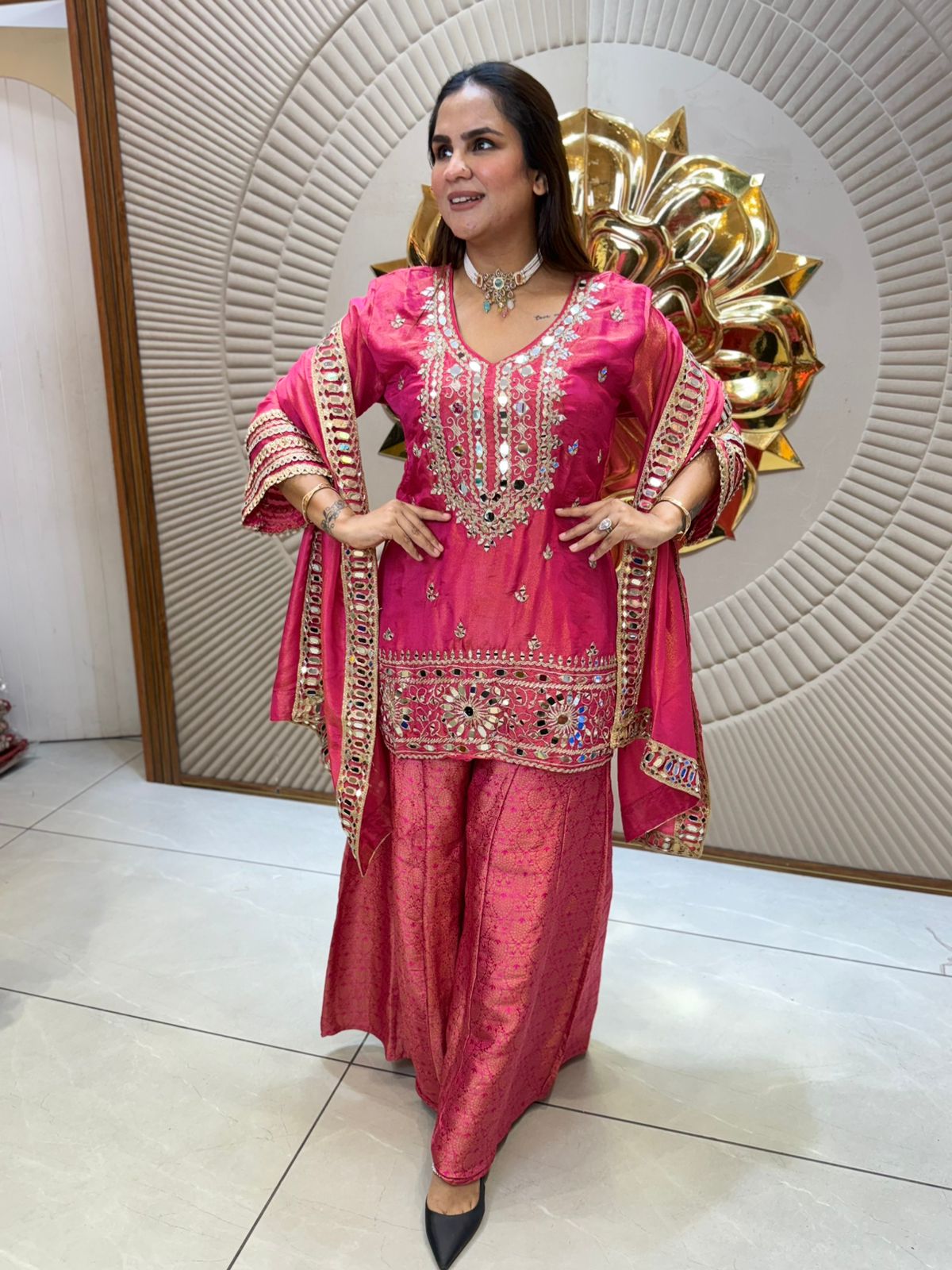 Beautiful Suit With Mirror Work PC2081