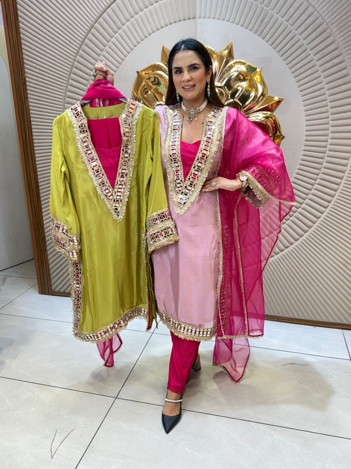 Beautiful Suit With Lace Work PC2085