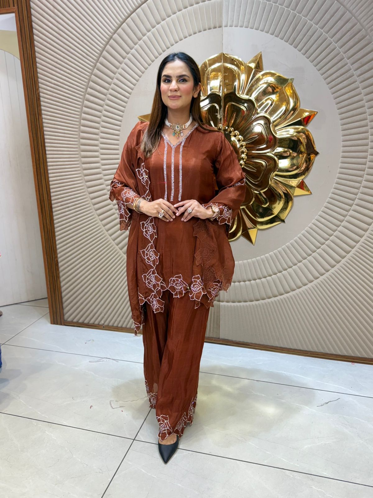 Beautiful Suit With Flower Design PC2088