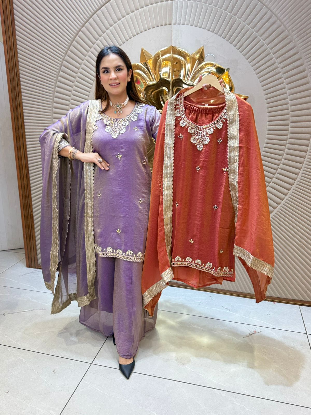 Beautiful Suit Lace Work On Dupatta PC2096