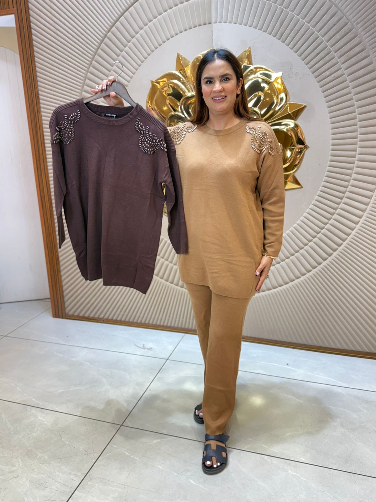 Beautiful Coord Set With Shoulder Design PC2170