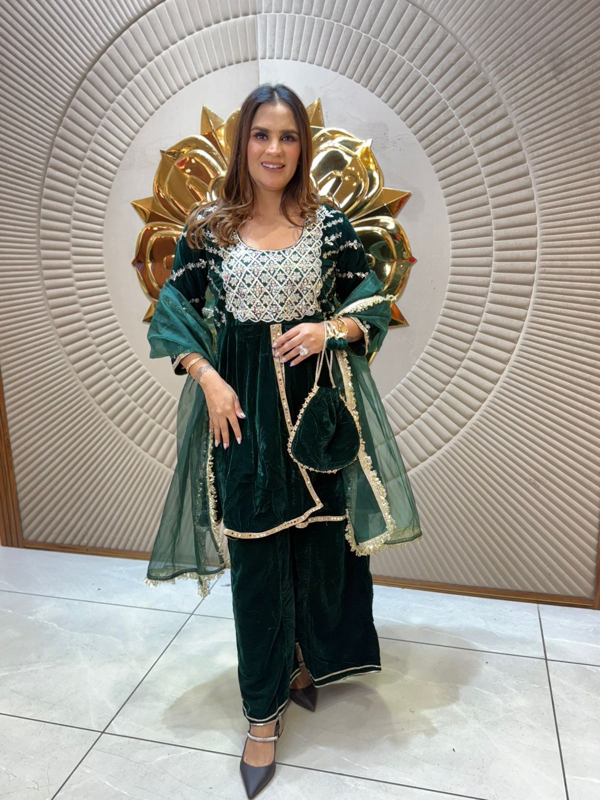 Beautiful Suit With Hand Bag PC2200