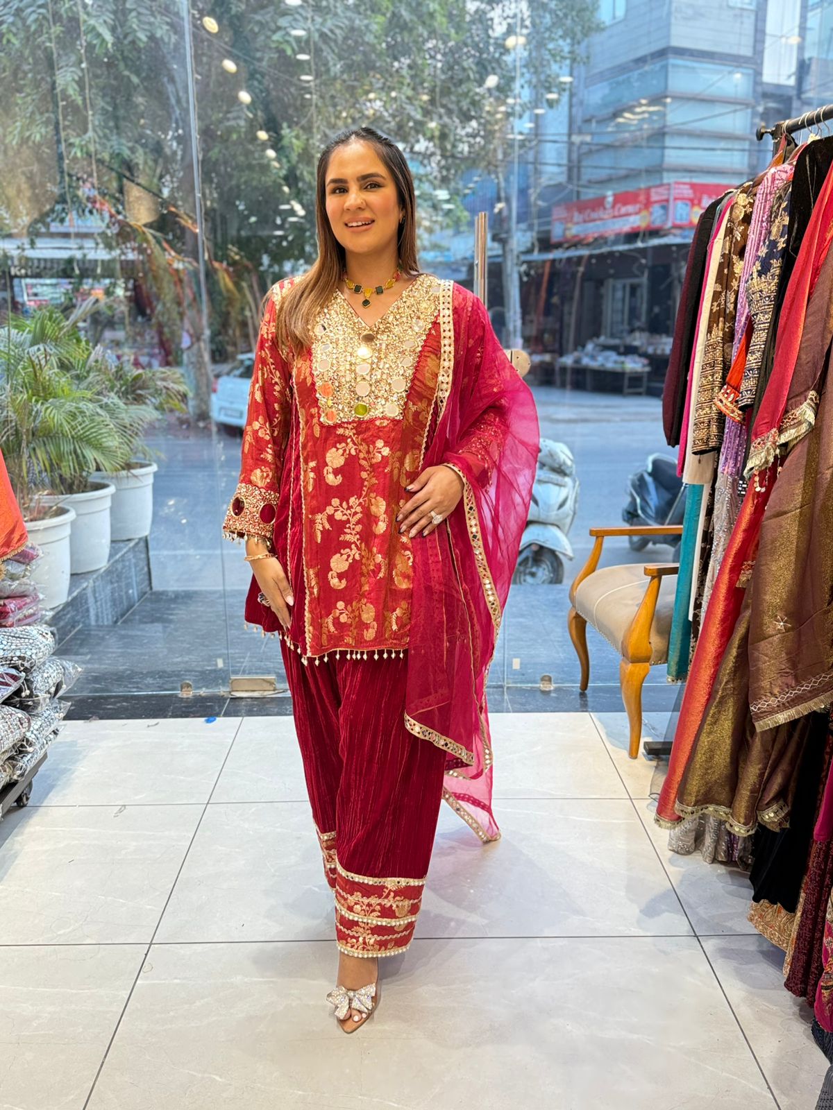 Stunning Party Wear Velvet Suit PC2214