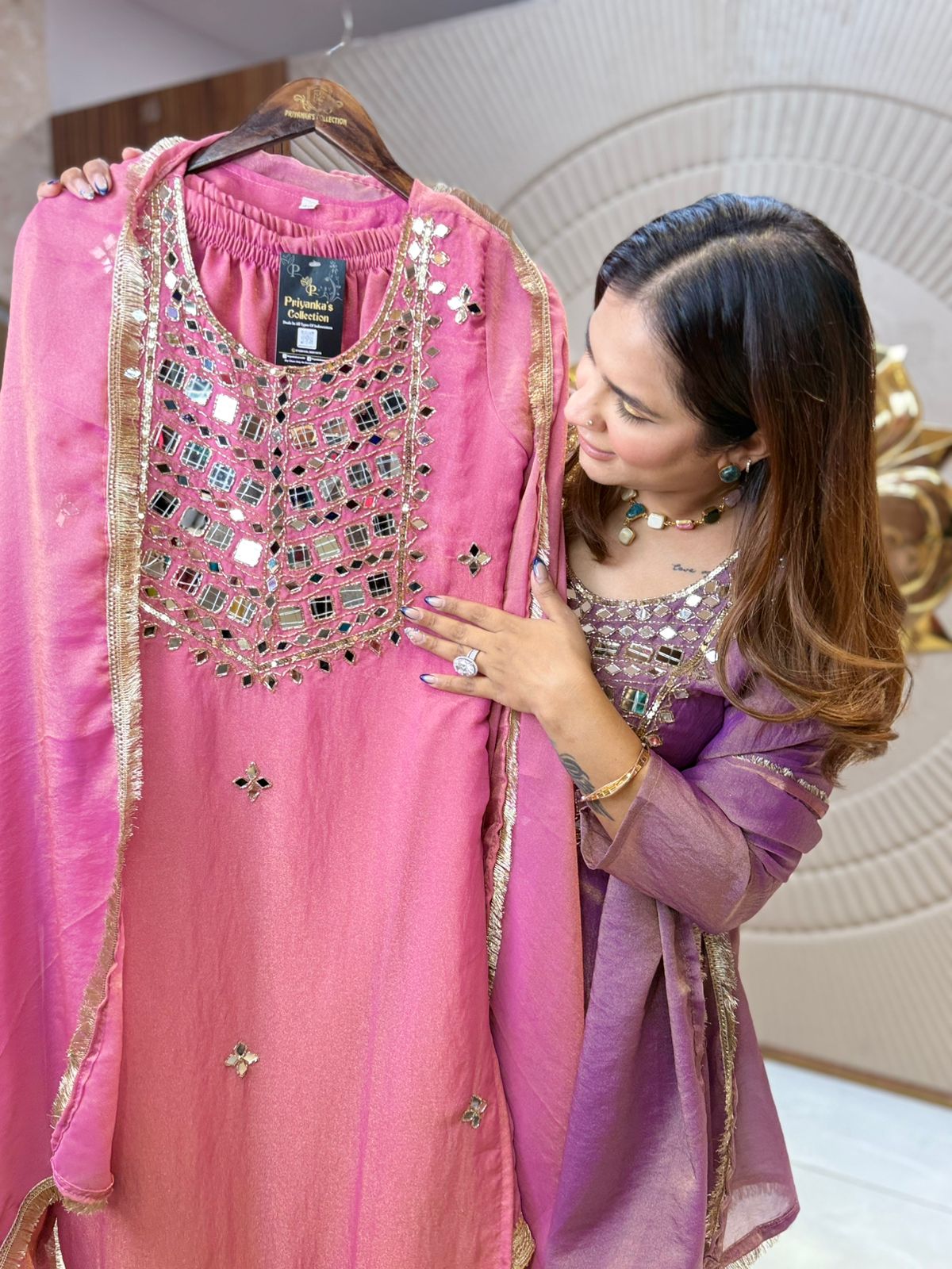 Beautiful Suit With mirror Work PC2225