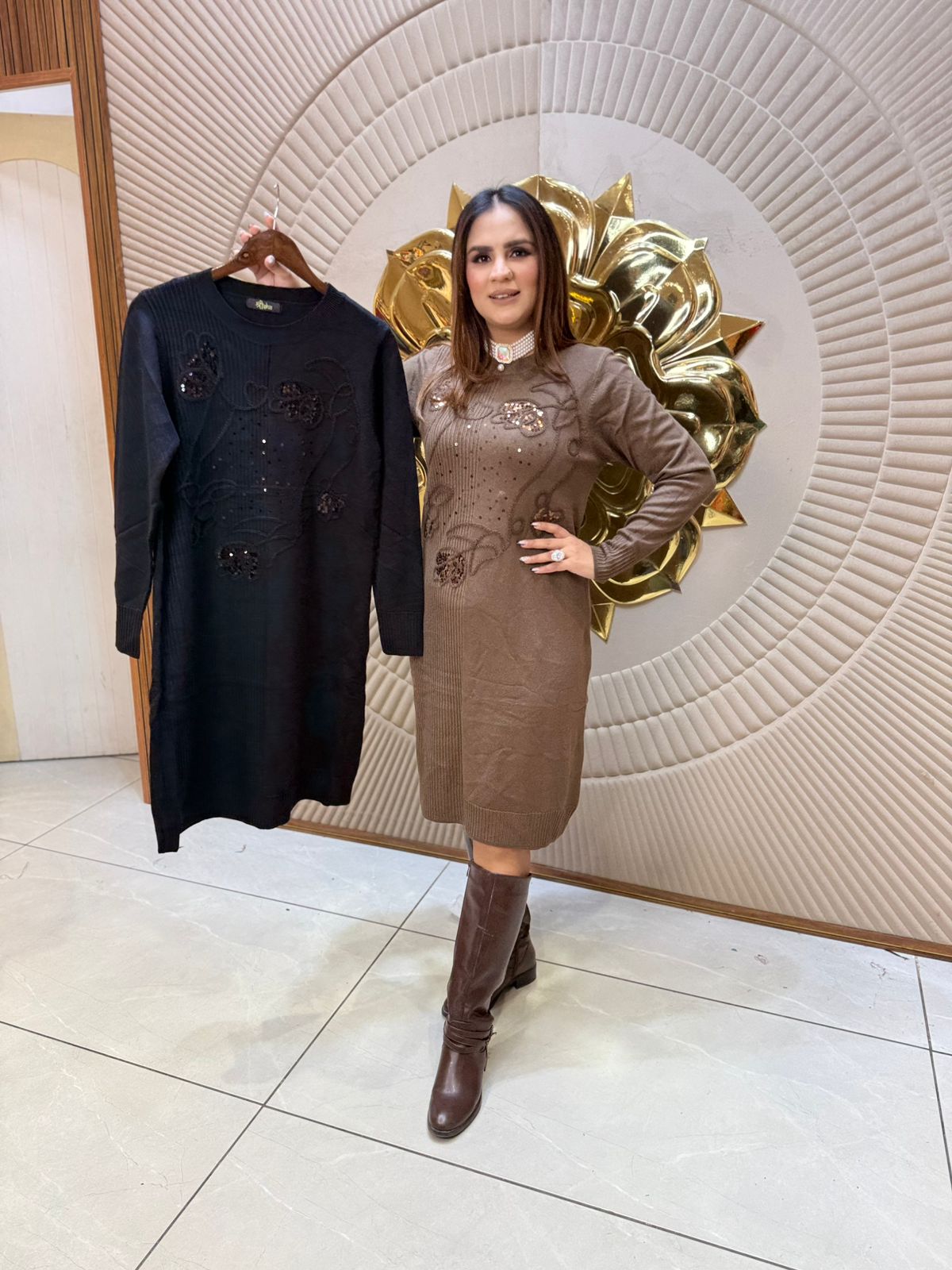 Elegant Woolen Dress PC2246