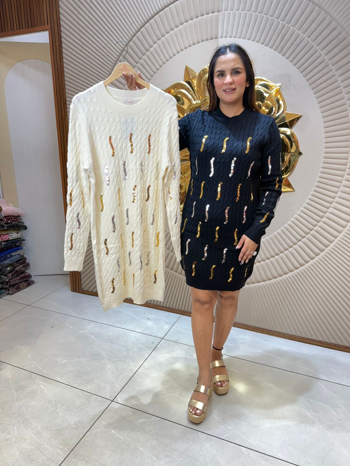 Beautiful Partywear Woolen Dress PC2266