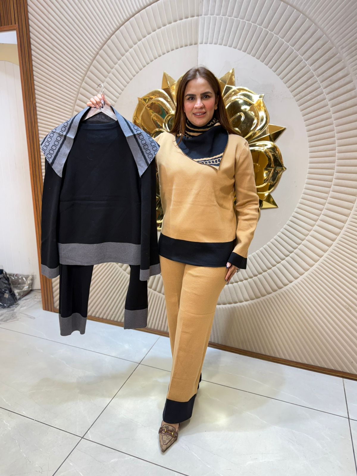 Beautiful Co-Ord Set With Scarf PC2311