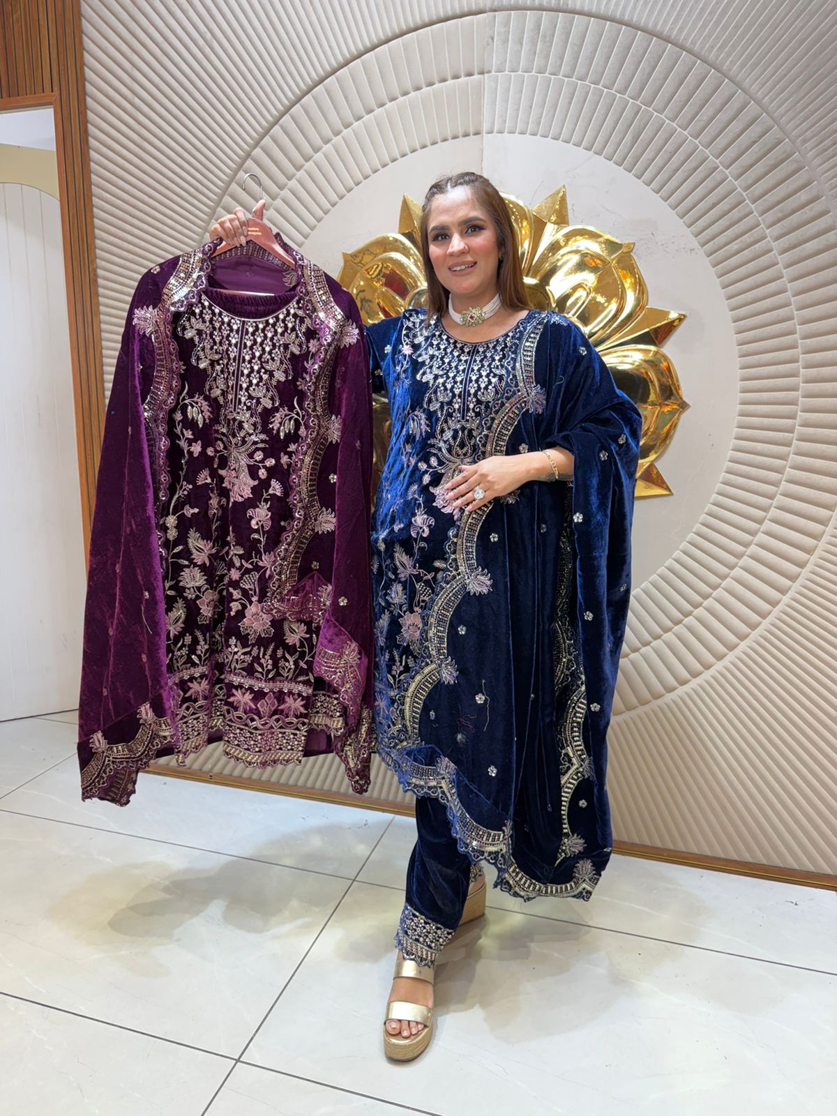 Elegant Velvet work suit PC2325