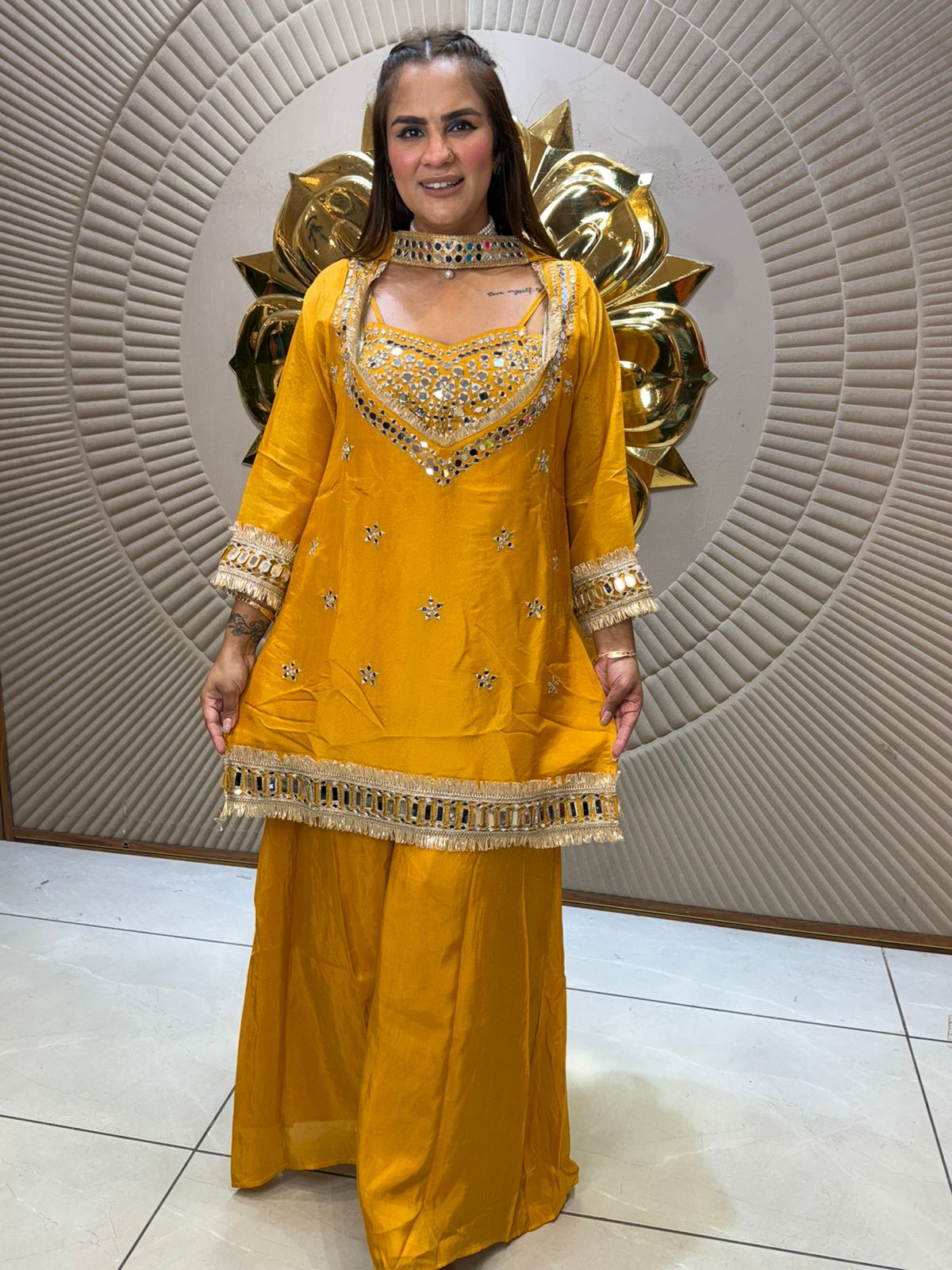 Beautiful Suit With Mirror Work PC2340