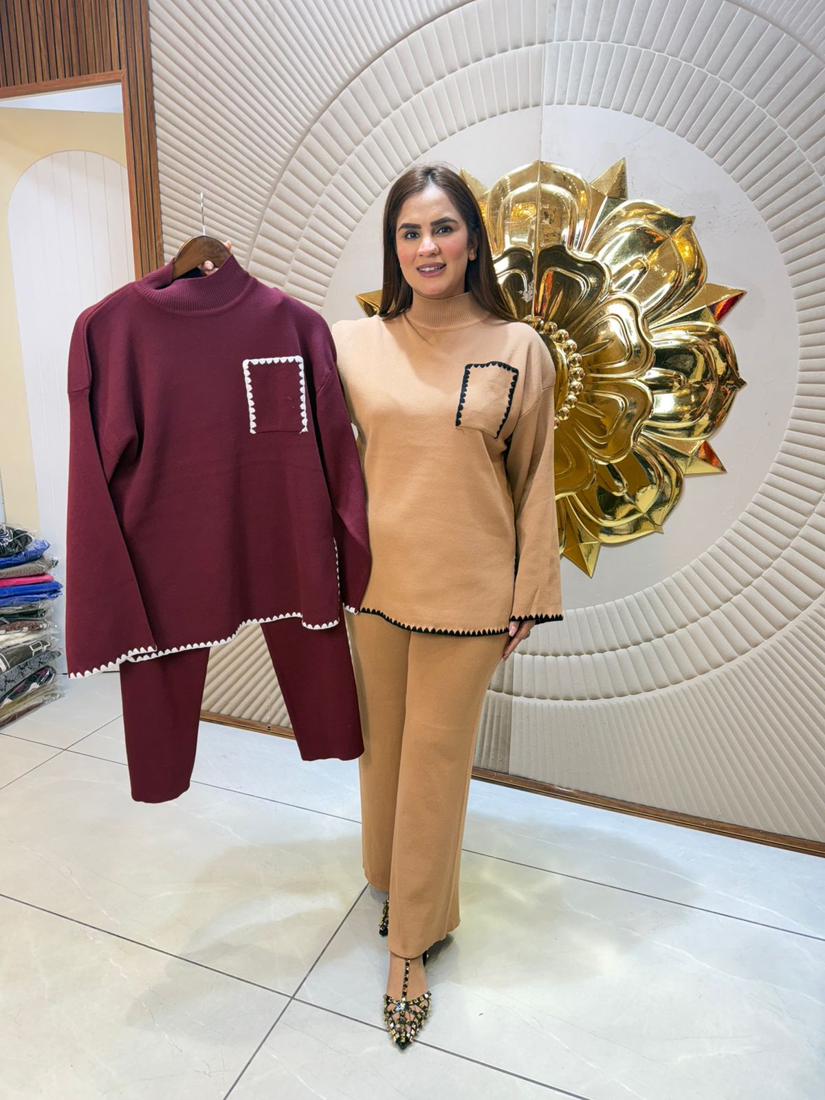 Elegant Coord Set With Pocket Design PC2400