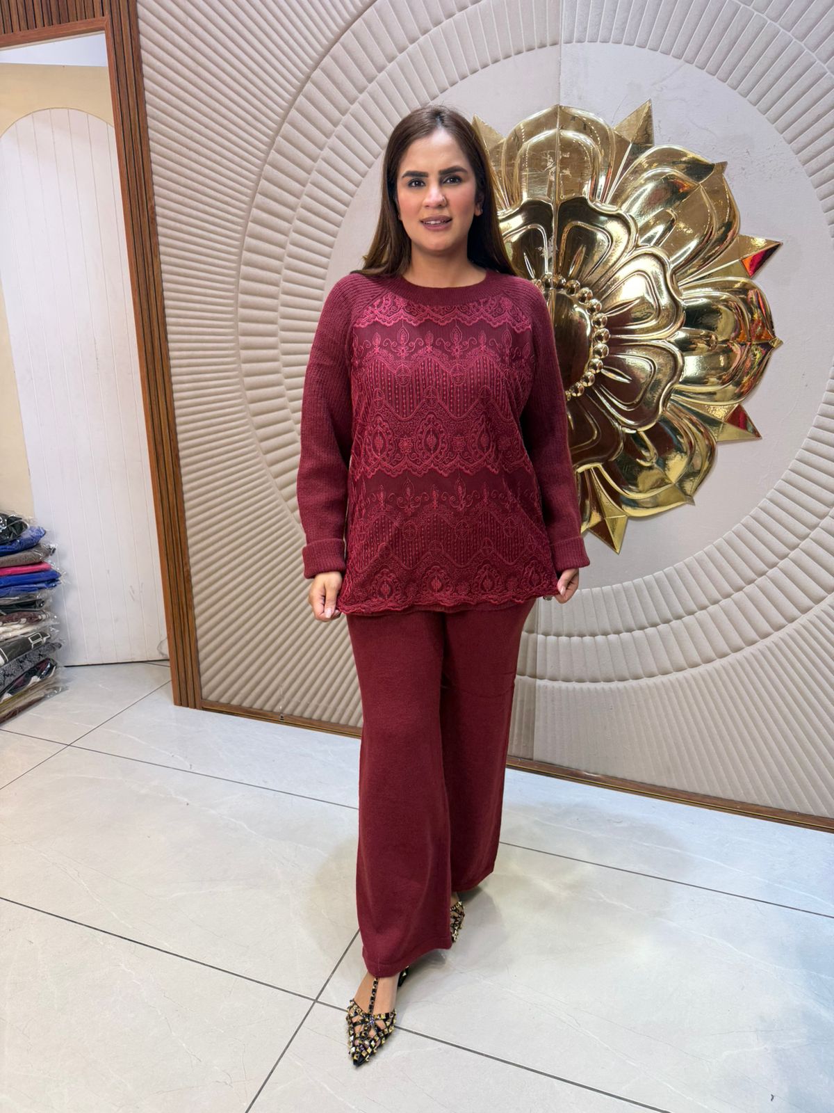 Elegant Coord Set With Round Neck PC2403