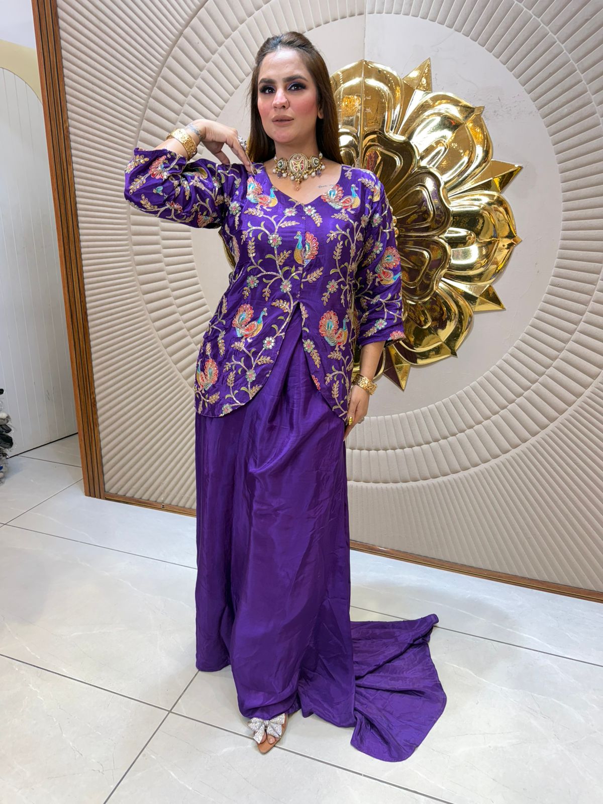 IndoWestern Dress With Beautiful Embroidery PC2478