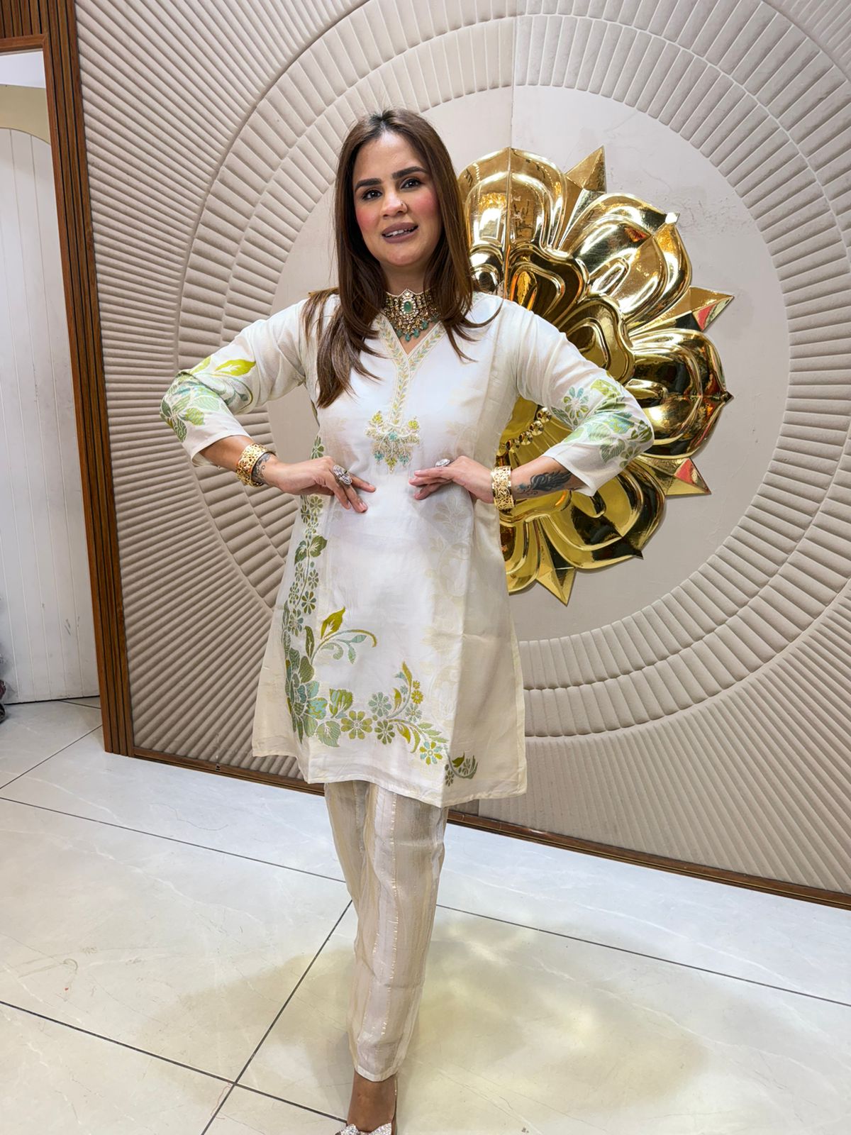 Latest Suit With Flower Design PC2528