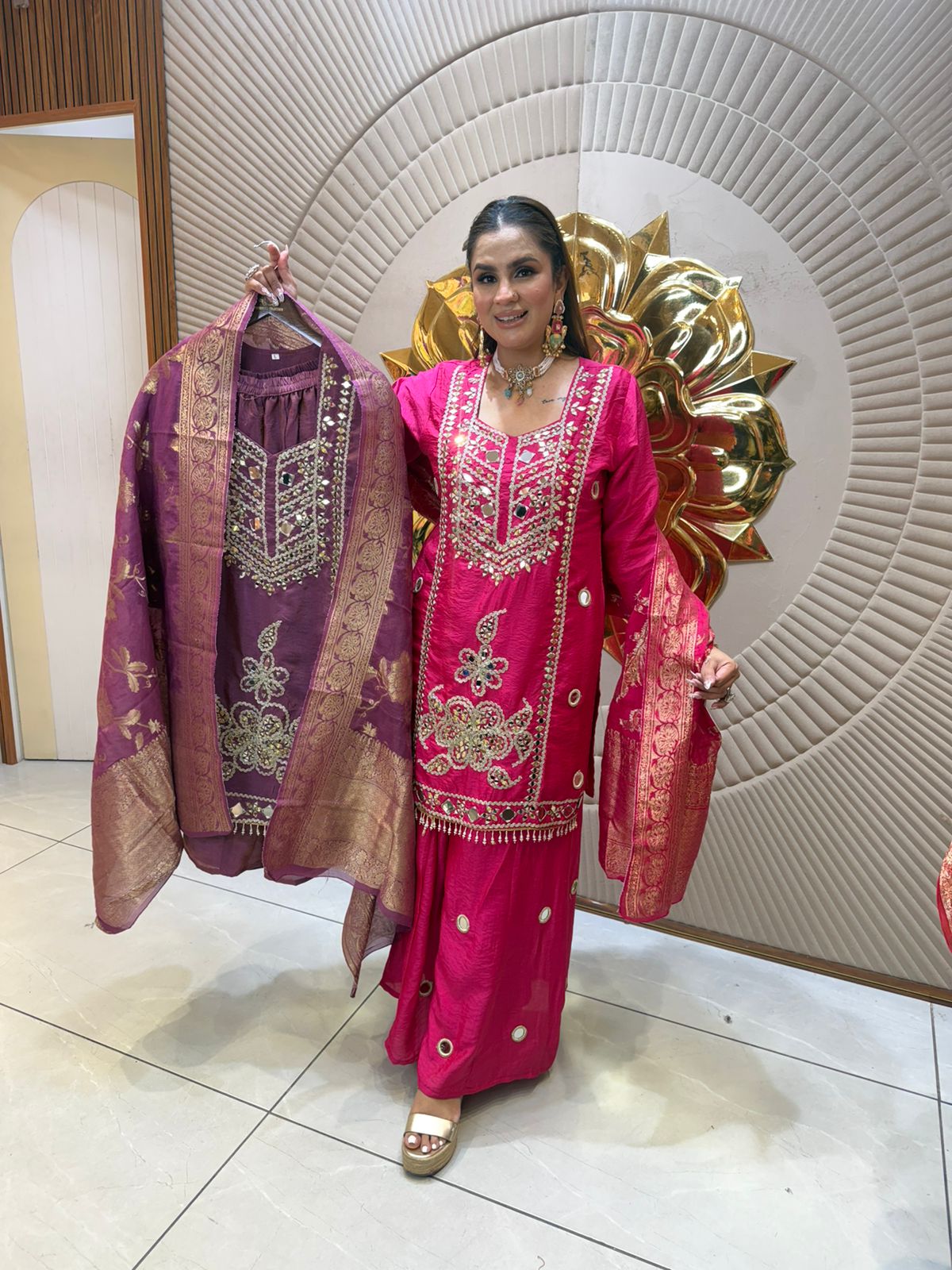 Elegant Mirror Work Suit PC2607
