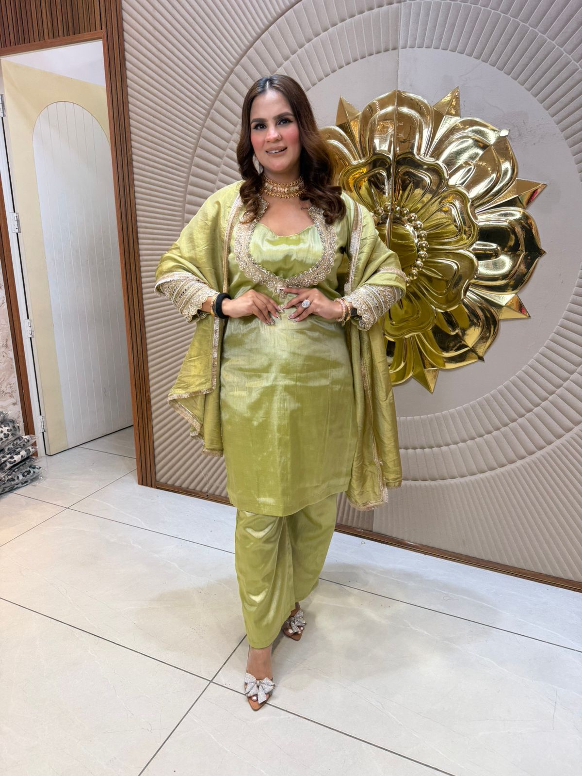 Elegant Suit With Lace Work on Suit and Dupatta PC2621