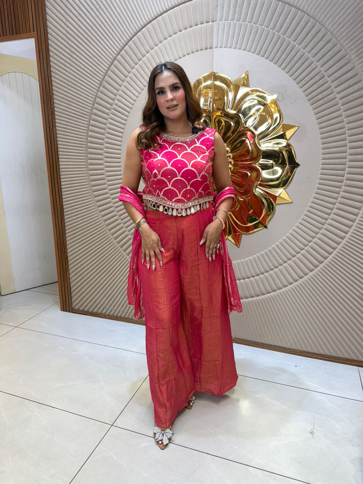 Elegant Party Wear Dress With Mirror Work PC2627