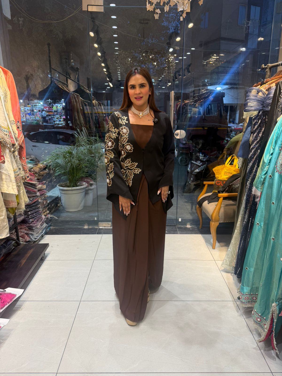 Elegant Indo Western Dress With Coat PC2725