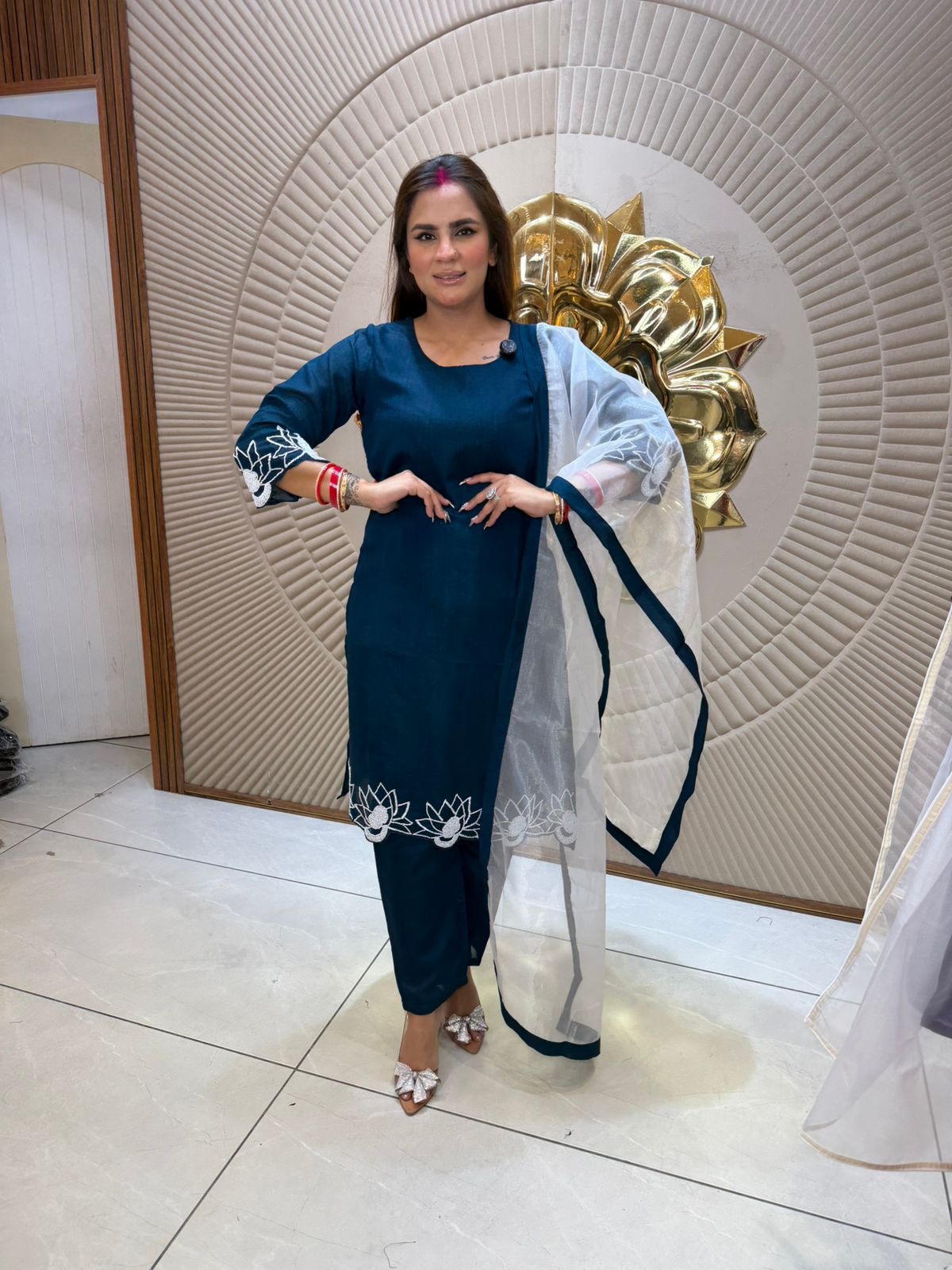 Elegant Suit With Cut Out Work PC2742