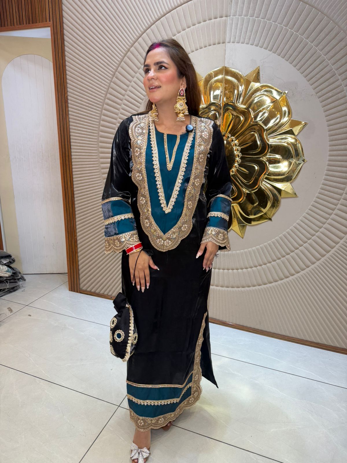 Stunning Indo Western Dress With Potli PC2748