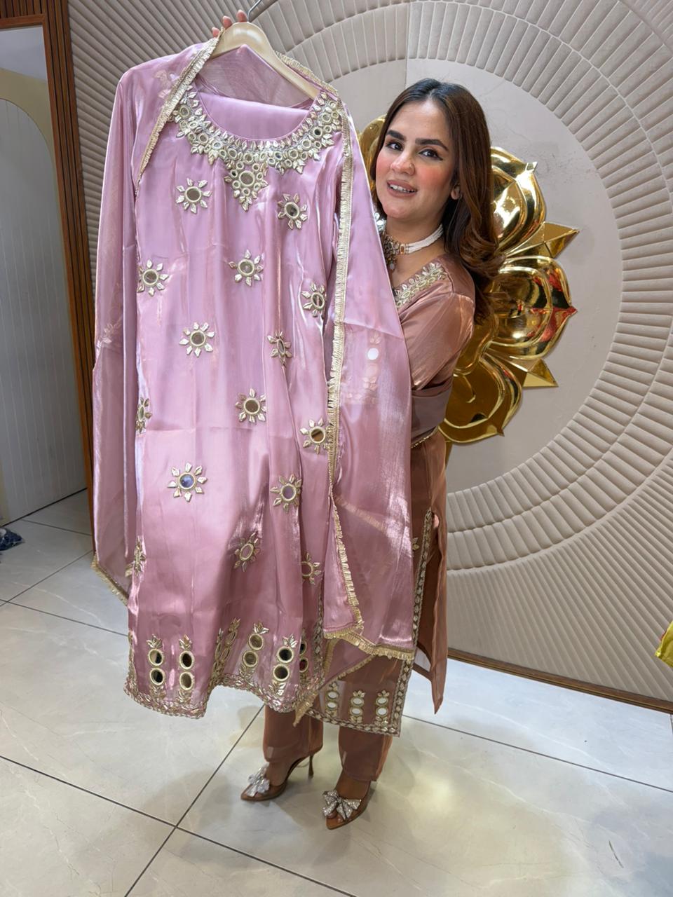 Elegant Suit With Mirror Work PC2819