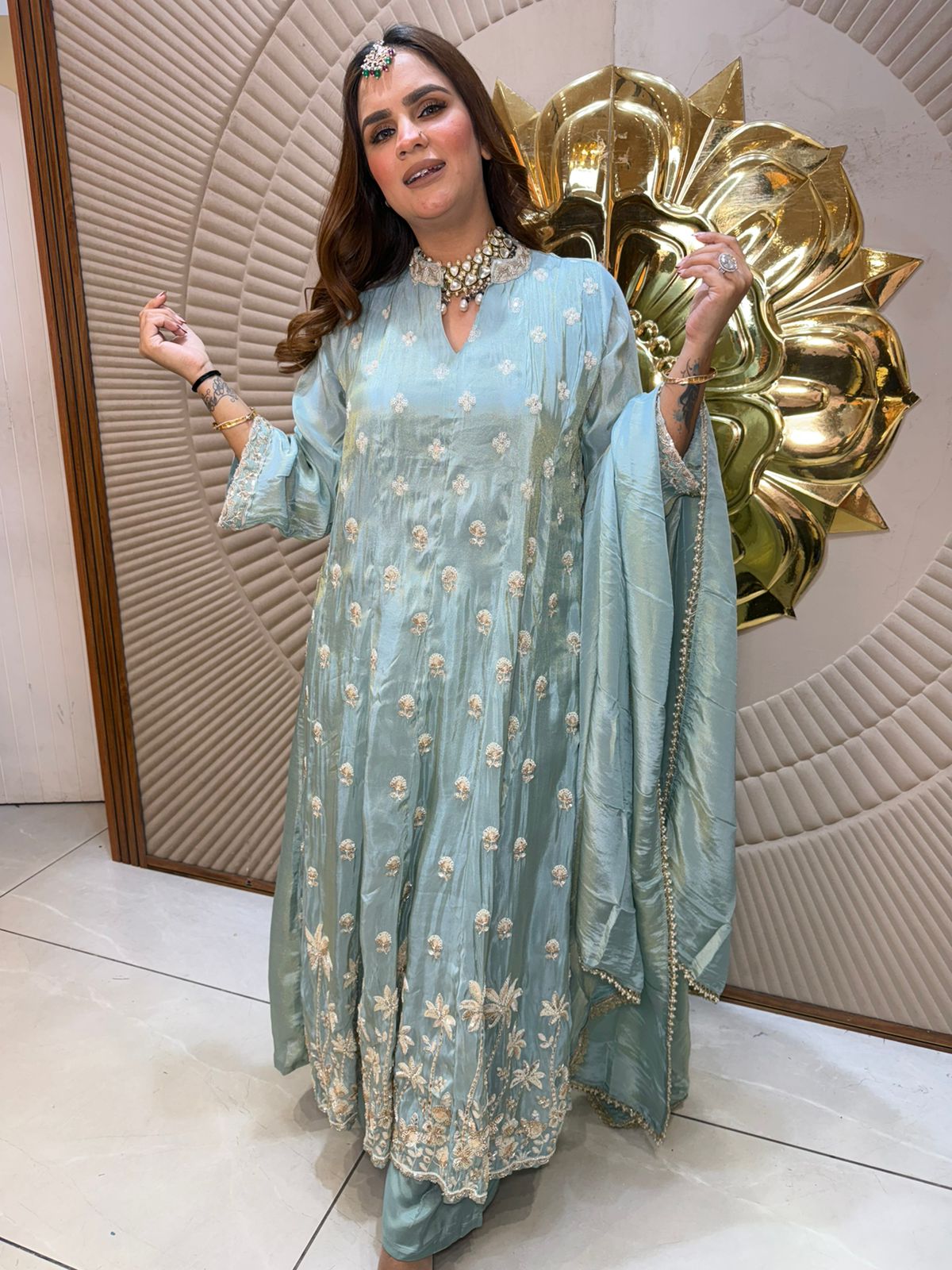 Beautiful Long Suit With Embroidery Suit PC2619