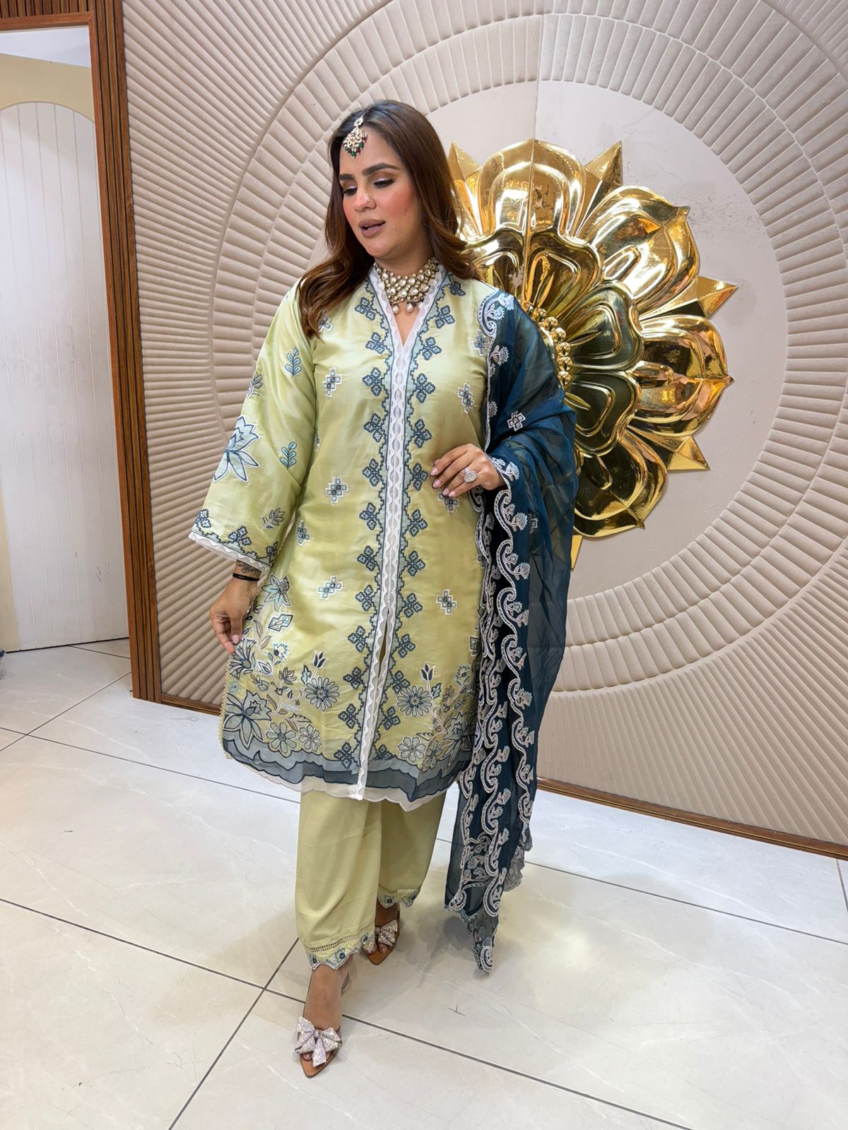 Beautiful Cut Work Suit PC2629