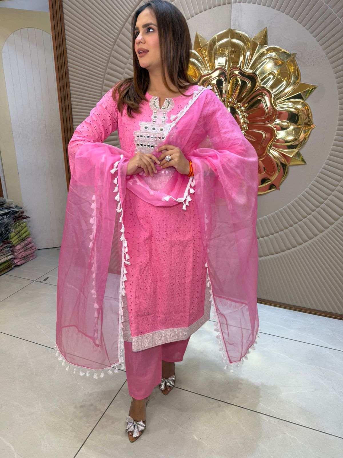 Stunning Suit With Lace Work PC2676