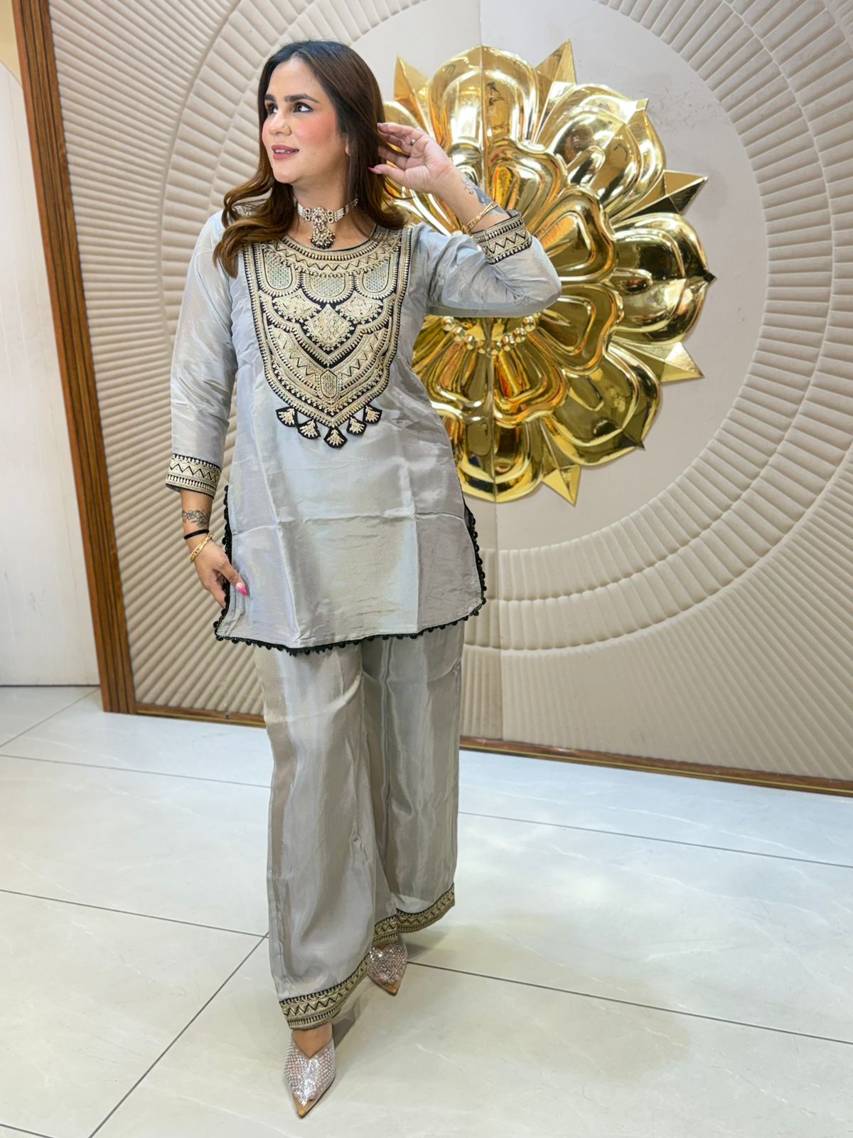 Beautiful Kurti Co-Ord Set With Lace Work PC2714