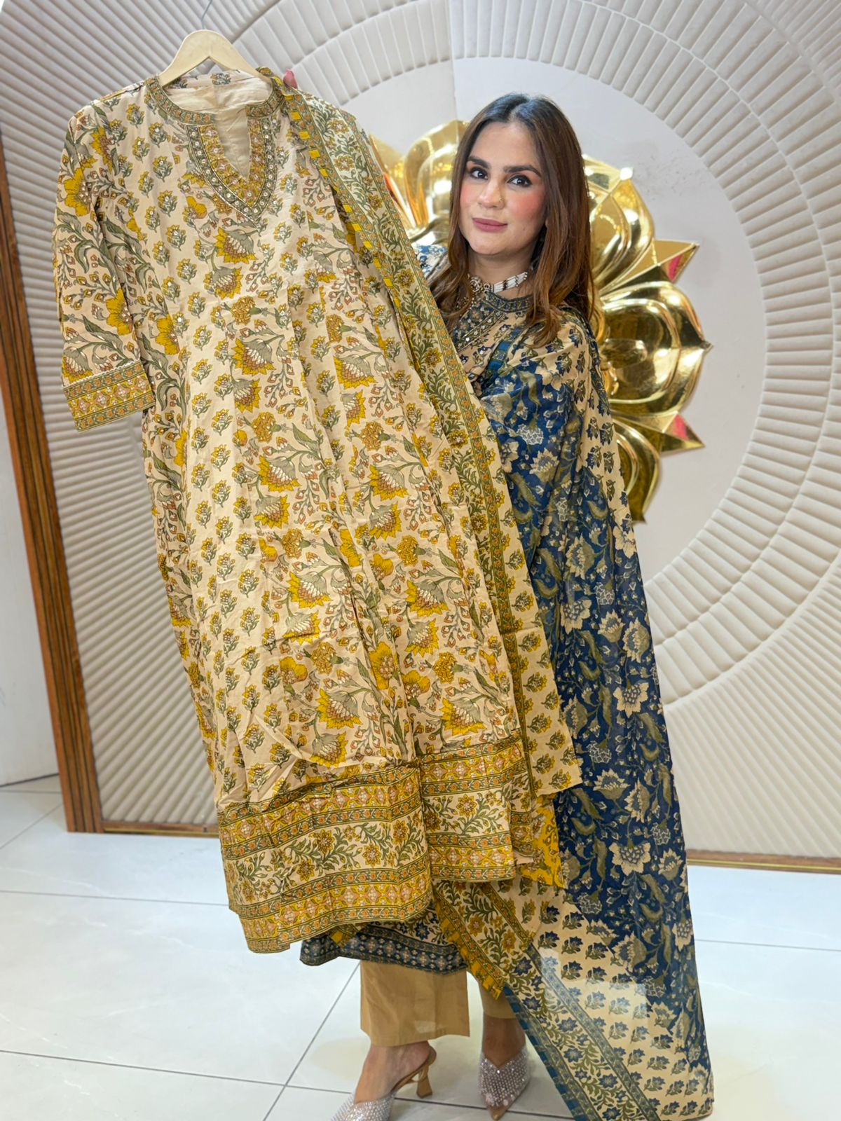 Beautiful Floral Print Anarkali Suit PC2717
