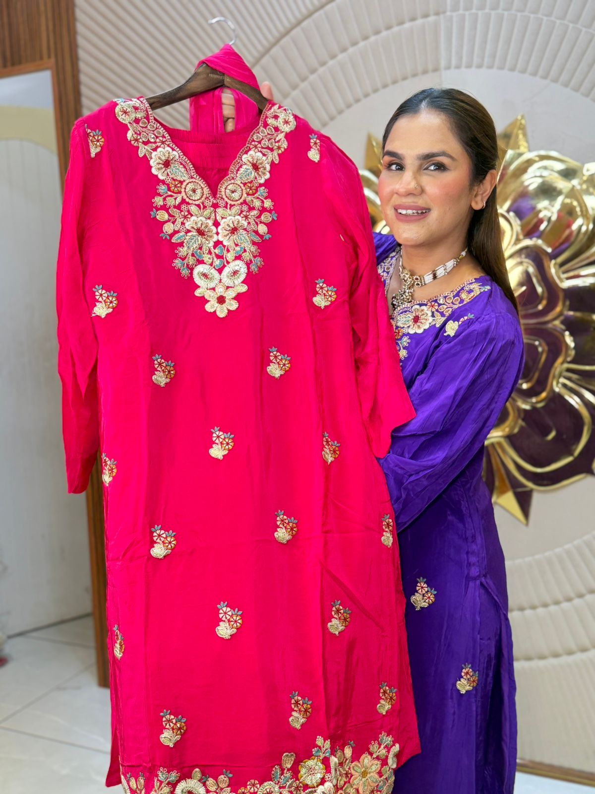 Stunning Flower Work Suit PC2758