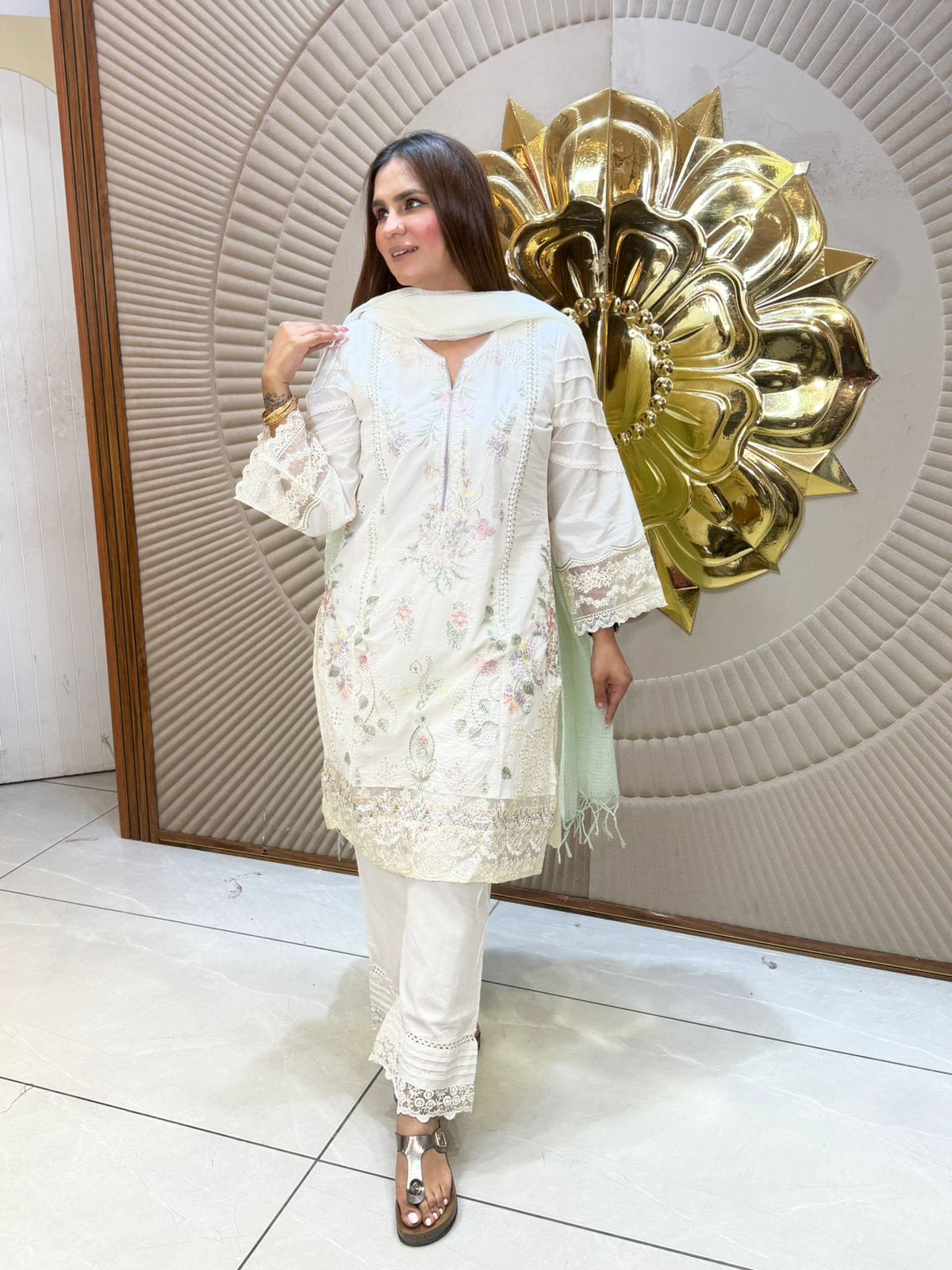 Stunning Suit With Lace Work PC2822