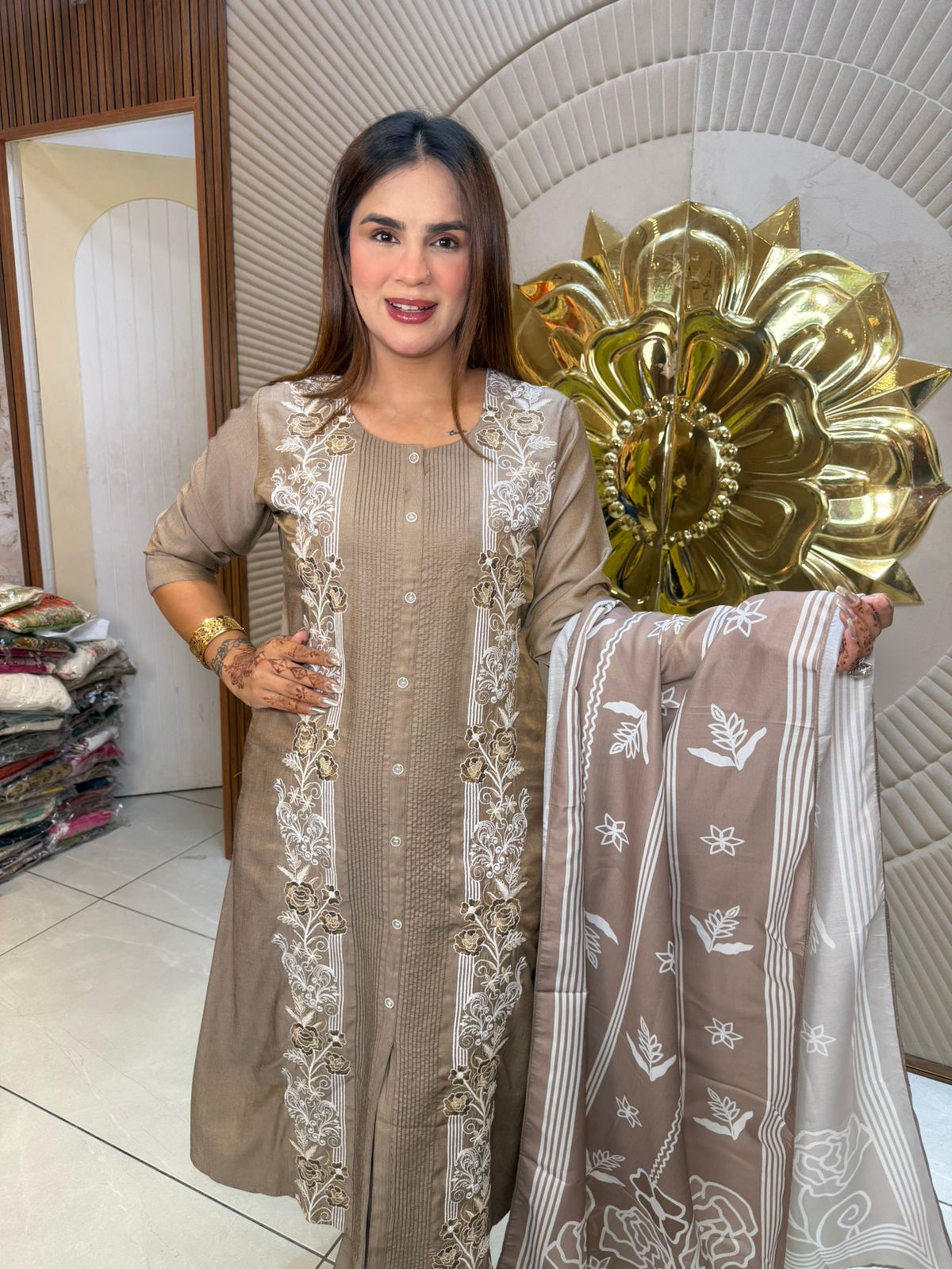 Beautiful Embroidery Work Long Suit PC2873