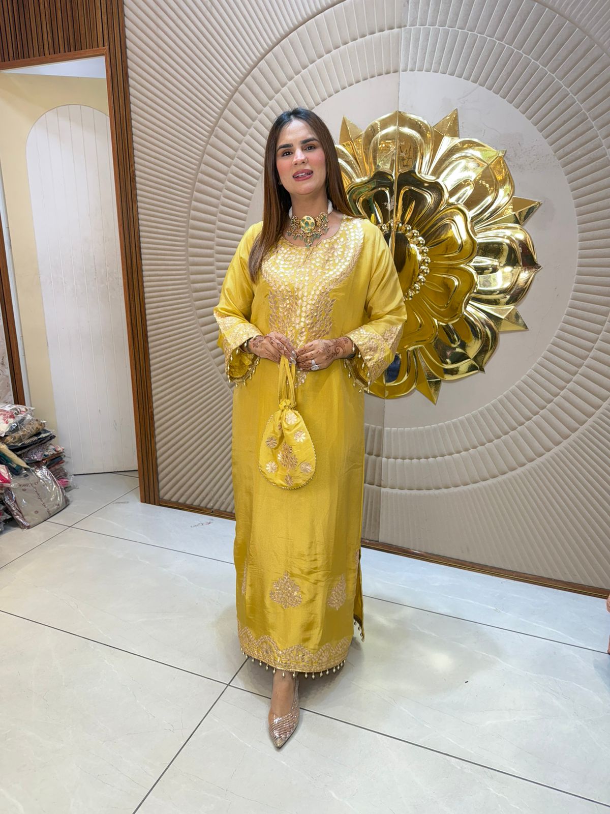 Stunning Indo-Western Dress With Potli PC2875  PriyankasCollection