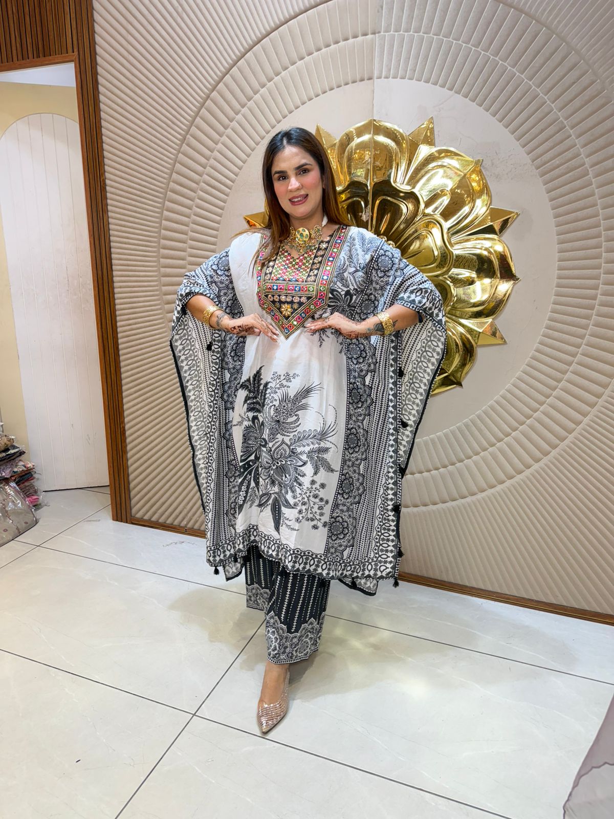 Beautiful Pattern Print Kaftan Set PC2877