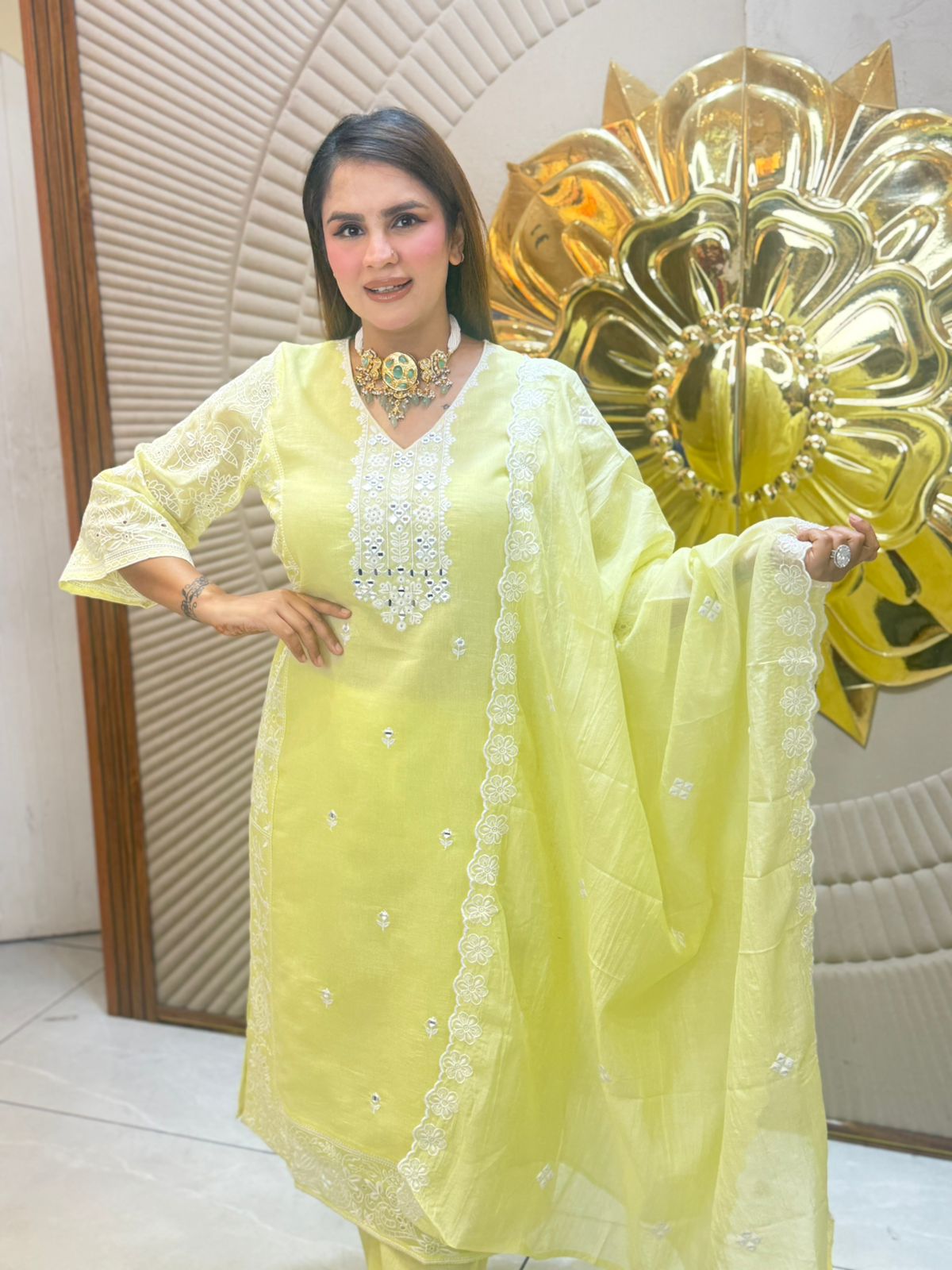 Stunning Suit With Embroidery Work PC2909