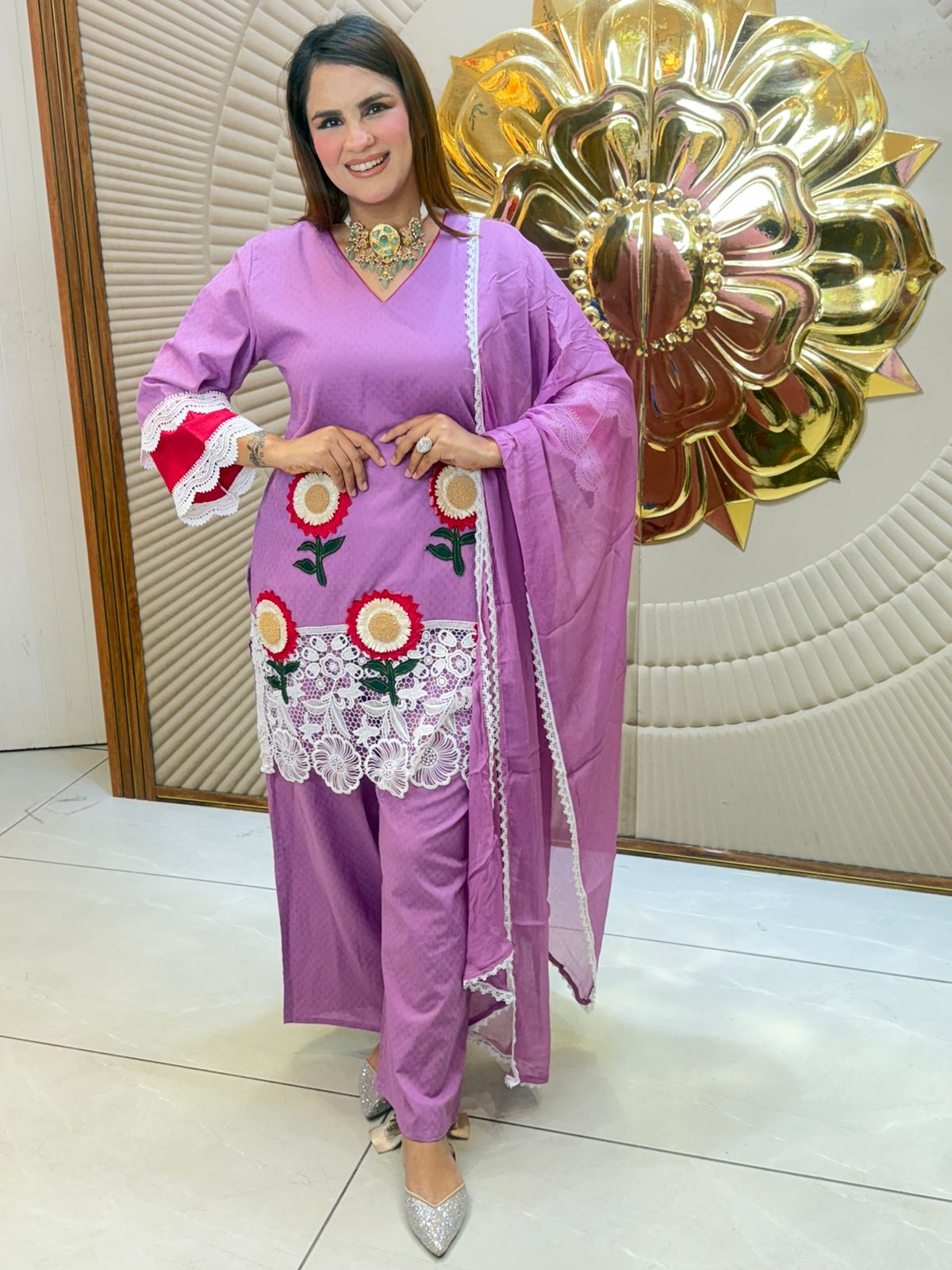 Stunning Flower Work Suit PC2911