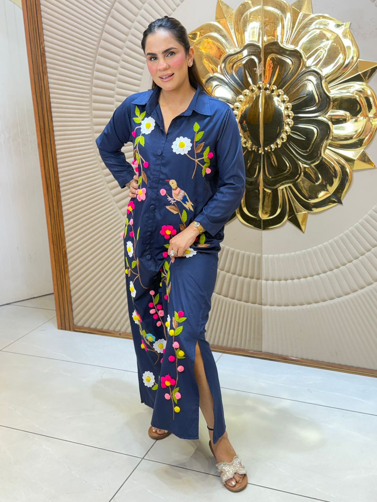 Stunning Indo Western Dress With Floral Work PC3090