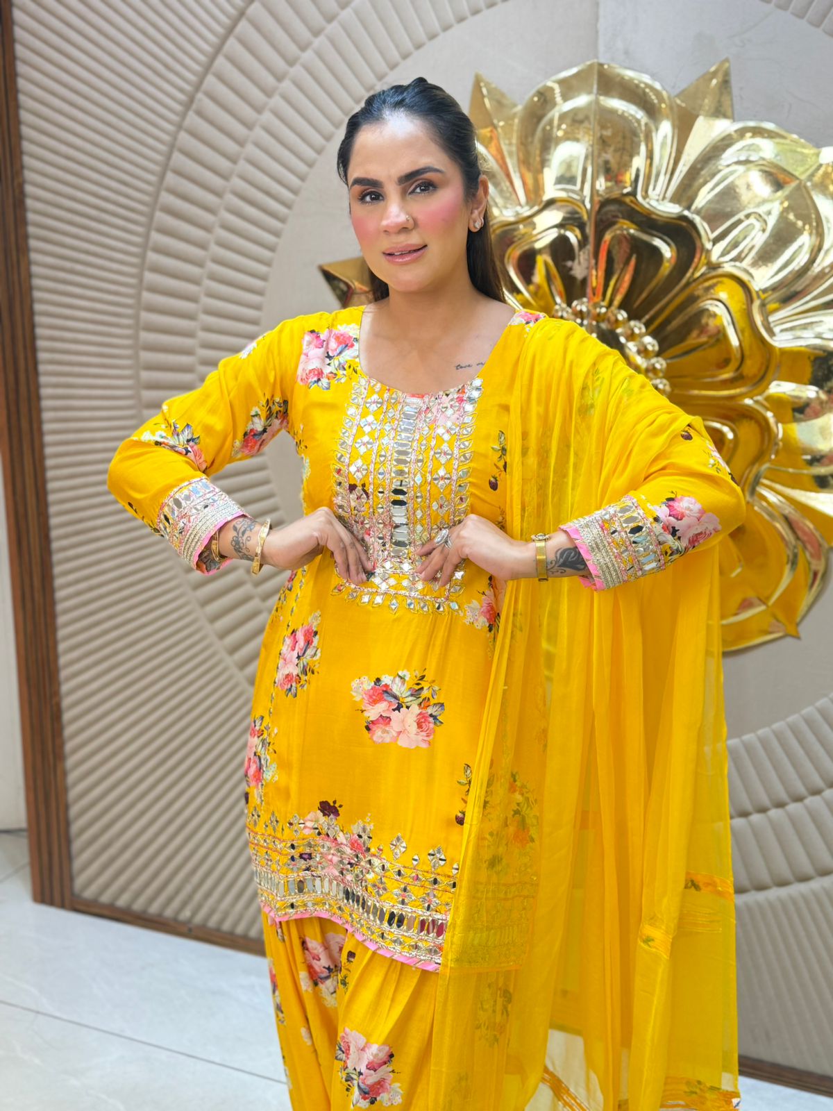 Beautiful Mirror Work Suit PC3093