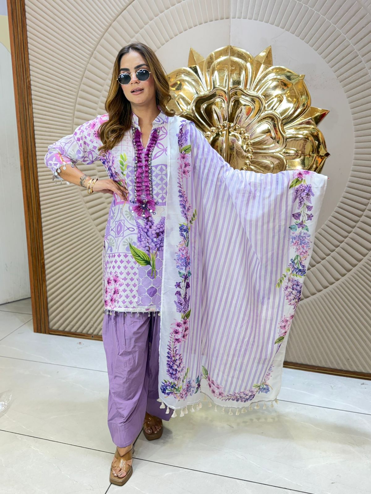 Beautiful Flower Print Suit PC3183