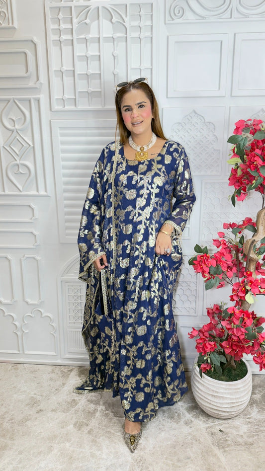 Elegant floral-printed ethnic suit PC3722