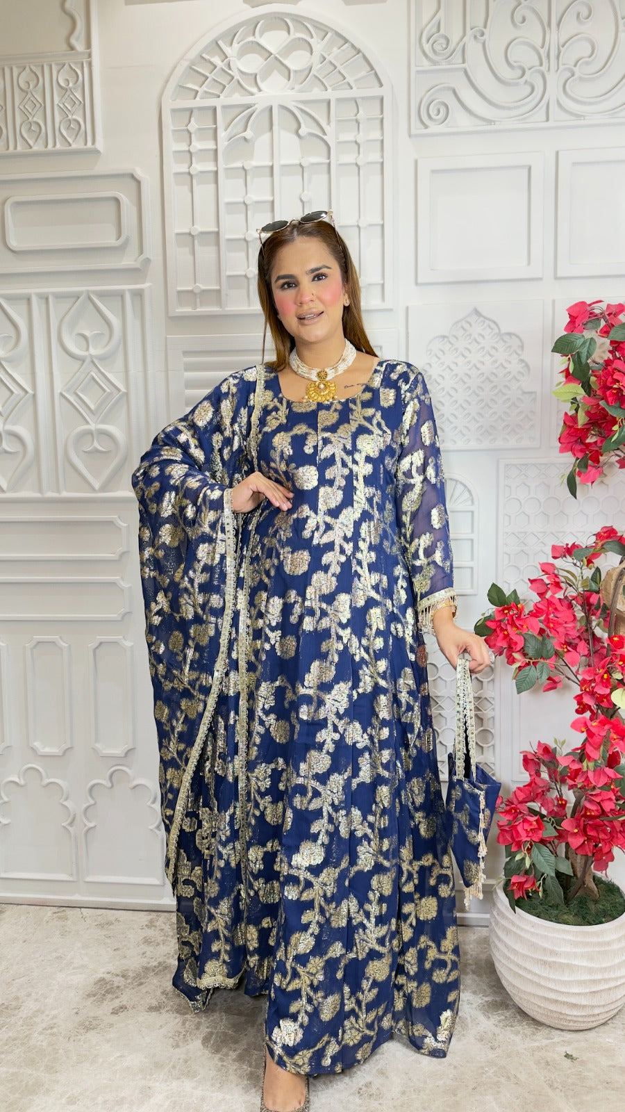 Elegant floral-printed ethnic suit PC3722