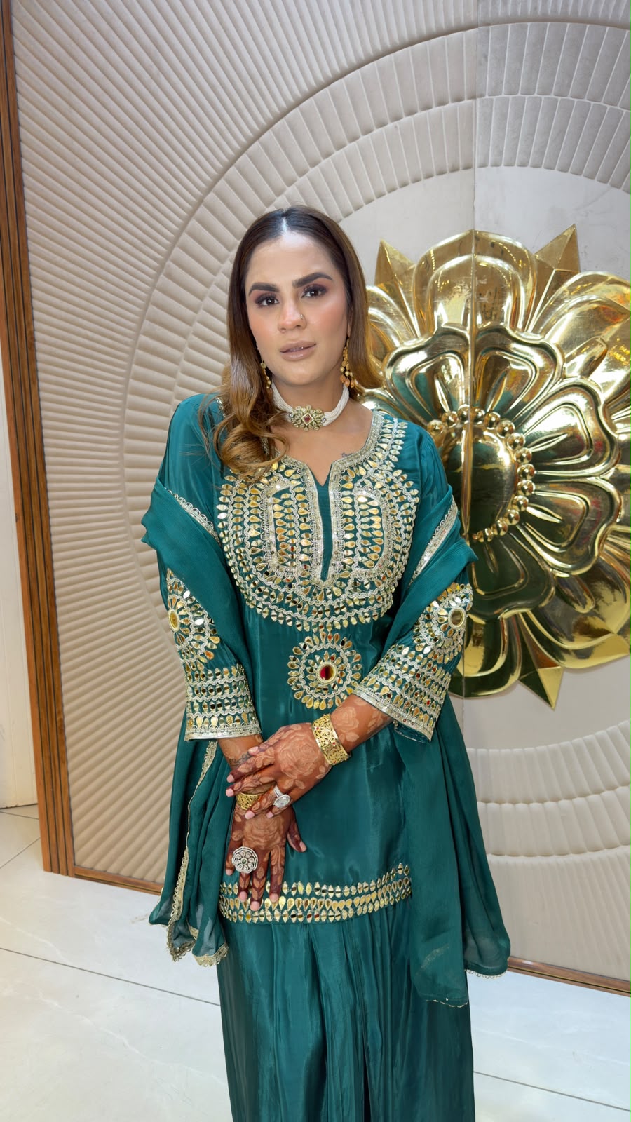 Elegant mirror-work and embroidery ethnic suit set PC3363
