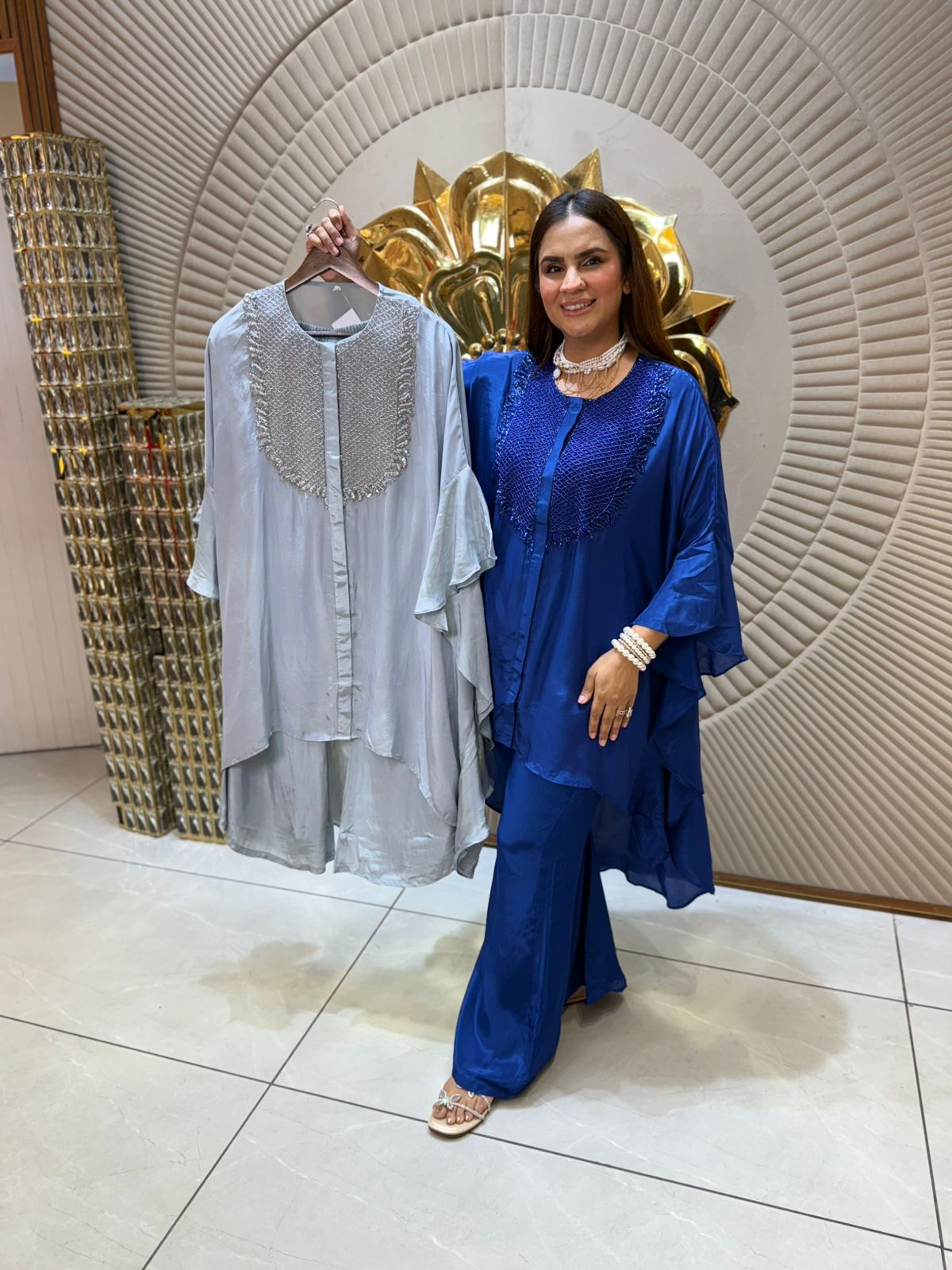 Elegant Royal Blue Women’s Designer Kaftan Suit PC1696